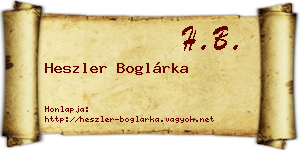 Heszler Boglárka névjegykártya